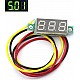 0.28inch 0-100V Three Wire DC Mini LED Display Voltmeter - Green