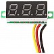 0.28inch 0-100V Three Wire DC Mini LED Display Voltmeter - Green