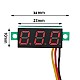 0.28inch 0-100V Three Wire DC Mini LED Display Voltmeter - Red