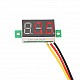 0.28inch 0-100V Three Wire DC Mini LED Display Voltmeter - Red