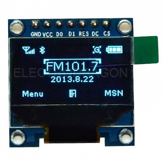 0.96 Inch SPI/I2C OLED 128×64 Display Module 7 Pin - Blue