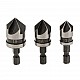 1/4-inch Hex 12, 16, 19 mm Countersink Power Drill Bit Bore for Wood Metal - Set of 3