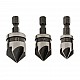 1/4-inch Hex 12, 16, 19 mm Countersink Power Drill Bit Bore for Wood Metal - Set of 3