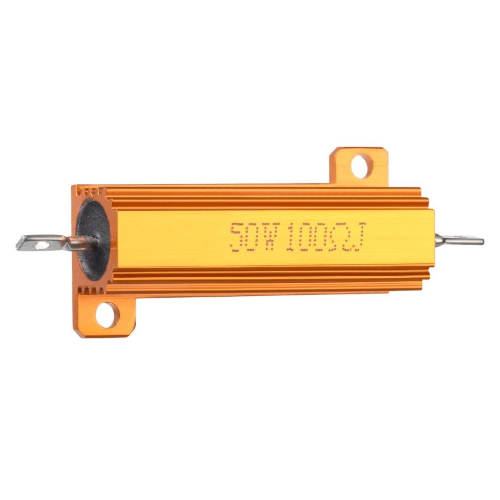 4-Pack 100 Ohm 50W Aluminum Housed Wirewound Resistors - US Stock, Heavy Duty Metal Case