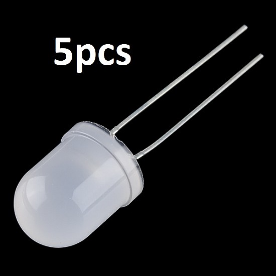 10mm White LED - 5 pcs - LED (Light-emitting Diode) - Electronic Components