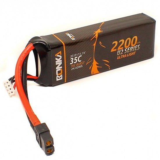 11.1V 2200mAh 35C 3S1P Bonka Lipo Battery - Bonka High-Capacity Lipo Battery