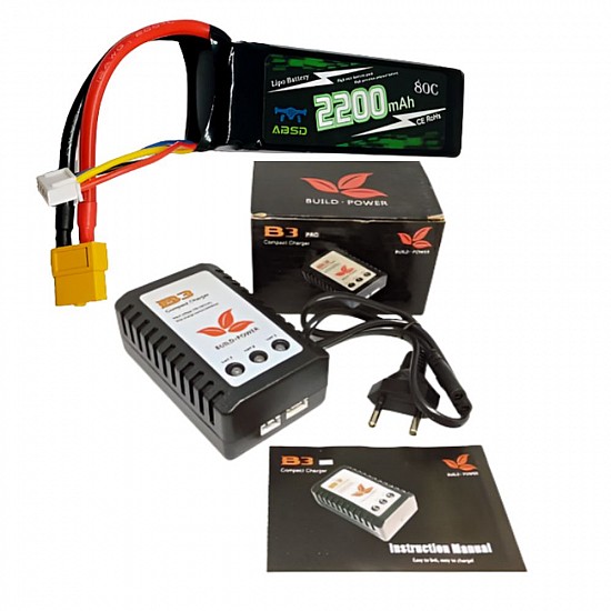 11.1V 2200MAH LiPo Battery With IMax B3 Lipo balance Charger