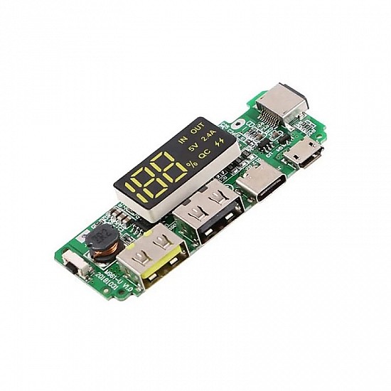 18650 5V 2.4A Lithium Battery Digital Display Charging Module with Dual USB Display Booster Module