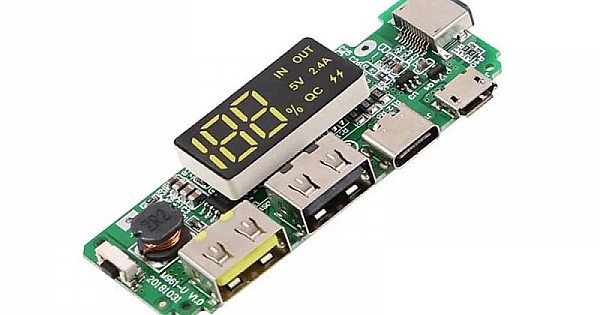 18650 5V 2.4A Lithium Battery Digital Display Charging Module with Dual ...