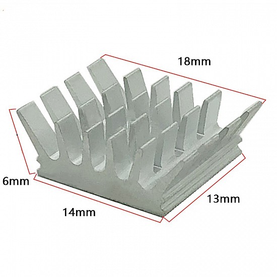 18x13x6mm Aluminum Heatsink with Thermal Conductive Glue