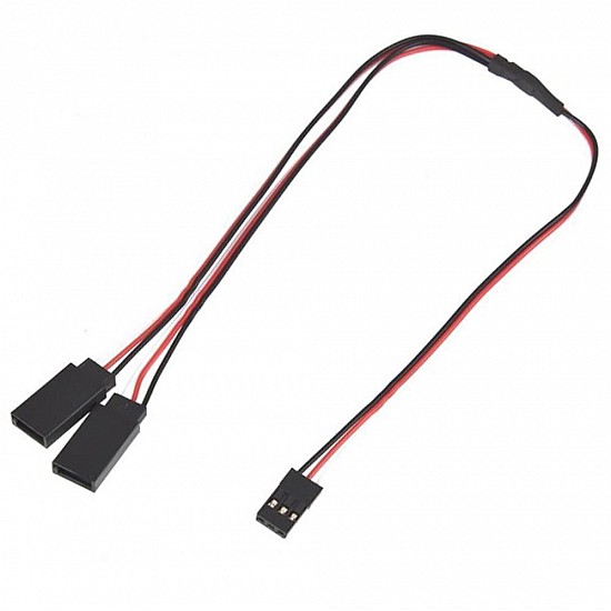 1JR Male To 2 Futaba Female Y Type Servo Extension Wire - 30cm