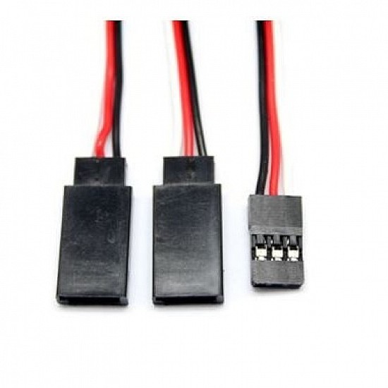 1JR Male To 2 Futaba Female Y Type Servo Extension Wire - 30cm