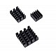 3 in 1 Black Aluminum Heatsink for Raspberry Pi 3/4