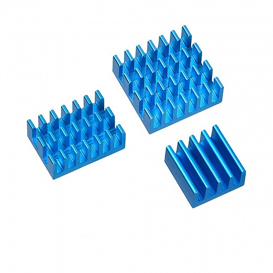 3 in 1 Blue Aluminum Heatsink for Raspberry Pi 3/4