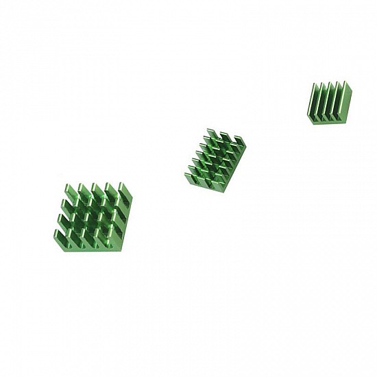 3 in 1 Green Aluminum Heatsink for Raspberry Pi 3/4