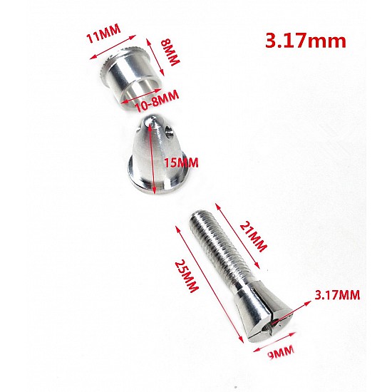 3.17mm  RC Aluminum Bullet Propeller Adapter Holder for Brushless Motor