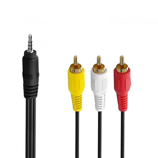 Buy Kebilshop Male to 3 RCA Male Plug Stereo Audio Video AUX Cable 3.5 MM  To RCA AV Online at Best Prices in India - JioMart.