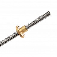 300mm Trapezoidal Lead Screw 8mm Thread 2mm Pitch Lead Screw with Copper Nut