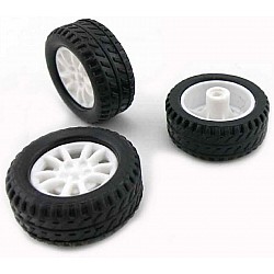 31x2mm Plastic Wheel for Toy Car DIY Accessories - White