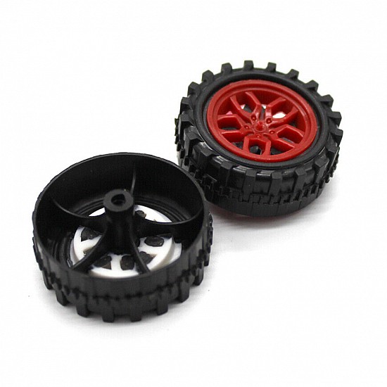 31x2mm Plastic Wheel Toy Car DIY Accessories - Red