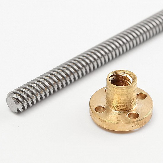 400mm Trapezoidal Lead Screw 8mm Thread 2mm Pitch Lead Screw with Copper Nut