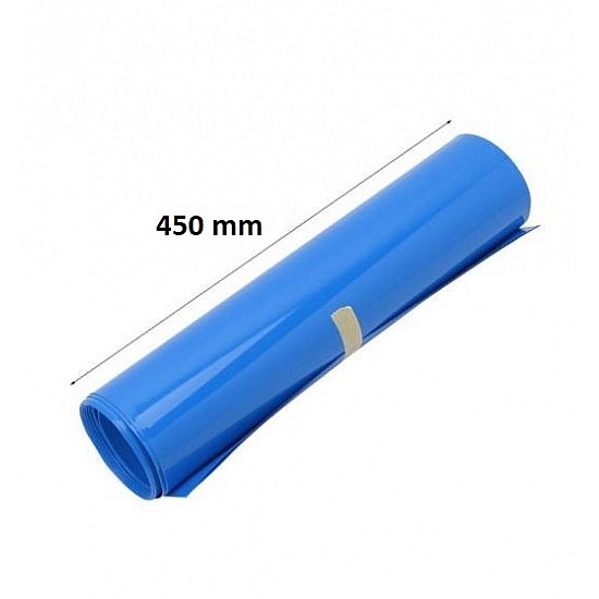 450mm 1-Meter PVC Heat Shrink Sleeve Blue for Lithium Cell Pack