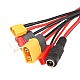 5 in 1 20cm 20AWG 4.0mm Banana Plug to XT60 XT30 DC5.5 T Plug Charger Adapter Cable