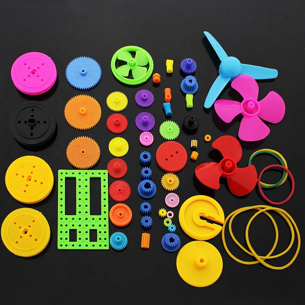 EKIND 85Pcs Plastic DIY Robot Gear Kit Gearbox Motor Gear Set Gear Worm Compatible for DIY Car Robot RC Model Helicopter Remote Control Aircraft 