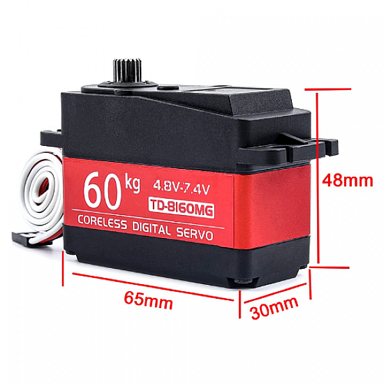 60KG 180 degree Digital Gear Metal Coreless Servo Motor