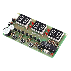 6Bits AT89C2051 LED Chip Electronic Alarm Clock DIY Kit