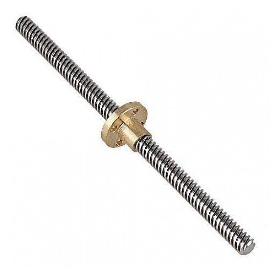 8mm Thread 2mm Pitch 150mm Trapezoidal 4 Start Lead Screw with Copper Nut