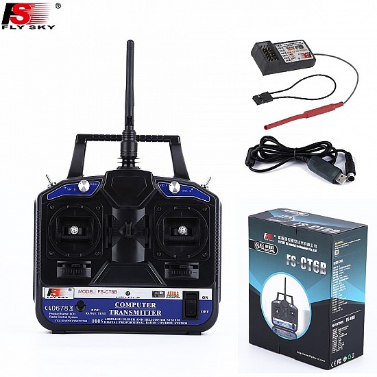 FlySky FS-CT6B 2.4G 6CH Radio Set System with RX FS-R6B receiver. - Rc Remote - Multirotor