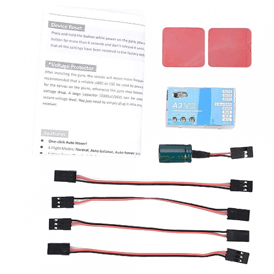 A3 V2 Flight Controller 6-Axis Gyro Stabilizer for RC Airplane