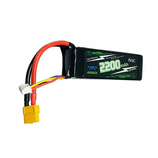ABSD LiPo Battery 11.1V 2200MAH 3S 25C Zop Power LiPo Battery 11.1V 2200MAH 3S 30C