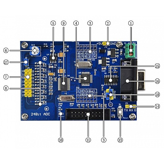ADS1256 24 bit AD High Precision ADC STM32F103C8T6 Module ADS1256 24 bit AD High Precision ADC STM32F103C8T6 Module