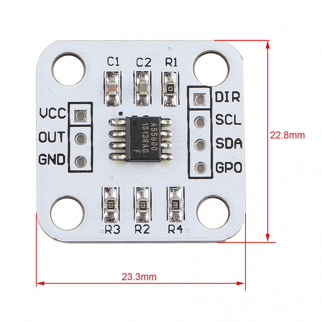4pcs AS5600 Magnetic Encoder 12bit 3.3V High Precision Magnetic Induction Angle Measurement Sensor Module