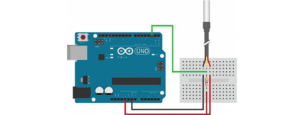 Interfacing the waterproof temperature sensor DS18B20 with Arduino