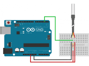 Interfacing the waterproof temperature sensor DS18B20 with Arduino