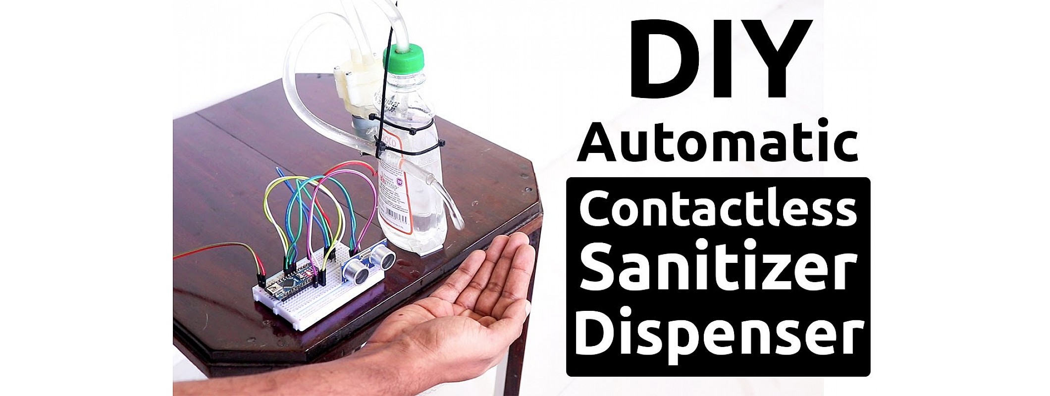 Automatic Hand sanitizer dispenser using Arduino Circuit Diagram
