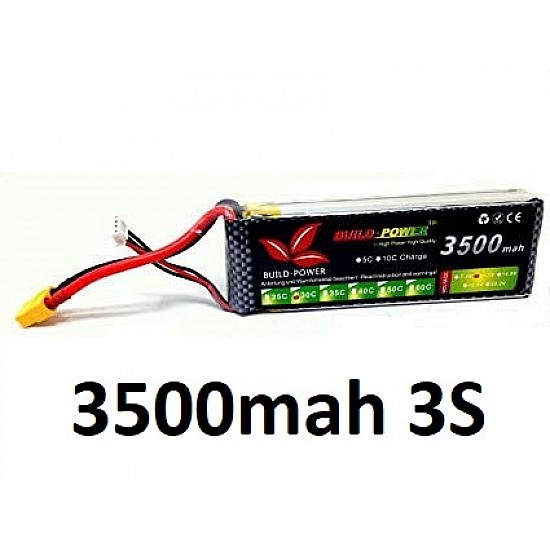 3500mah 11.1v 30C 3S Build Power Lipo Battery - Battery and Charger - Multirotor