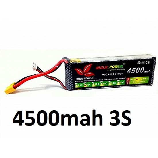 4500mah 11.1v 30C 3S Build Power Lipo Battery - Battery and Charger - Multirotor