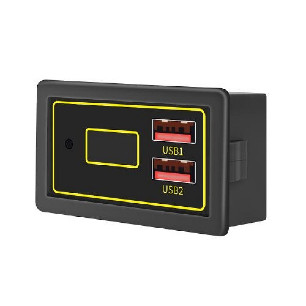 Car Battery Voltage & Power Display Module With Dual USB Supports Multi ...