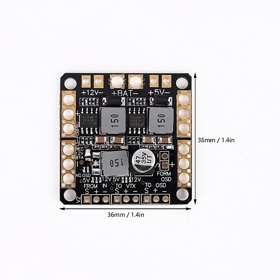 CC3D NAZE32 F3 Power Distribution Board PDB with LC Filter and Dual BEC