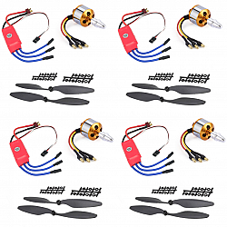 Combo of 1000KV Brushless Motor + 30A SimonK ESC + 1045 Propeller Pair (Set of 4) - FlyRobo