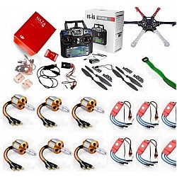 Hexacopter Drone Combo with DJI NAZA m-Lite and 6ch FlySky FS-I6 (Motor + ESC + Propeller + Flight Controller + Frame + TX-RX Flysky FSi6 + Belt) - FlyRobo