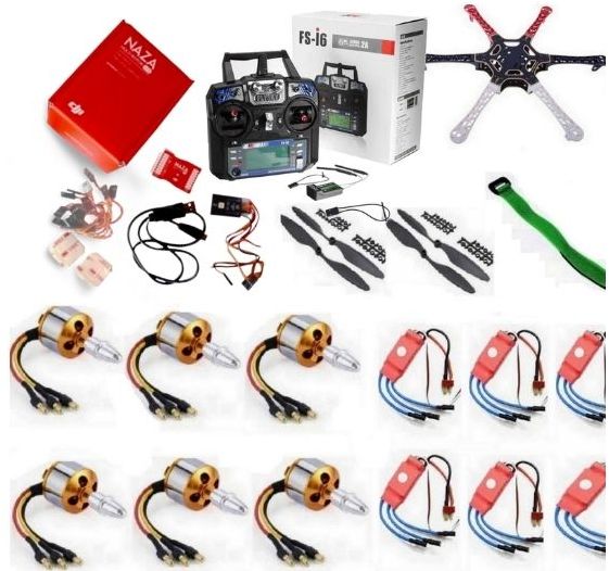 Hexacopter Drone Combo with DJI NAZA m lite and 6ch FlySky FS-I6 - FlyRobo