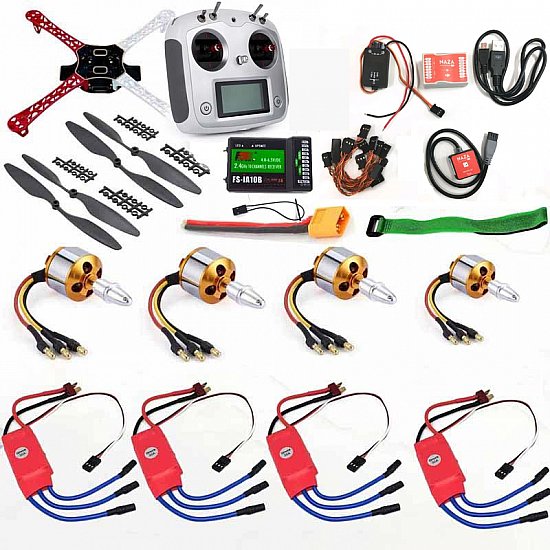 Quadcopter Drone Combo with NAZA M-Lite Kit  with 10ch TX-RX (Motor + ESC + Propeller + Flight Controller + Frame + TX-RX + Power module + Belt) - Multirotor -