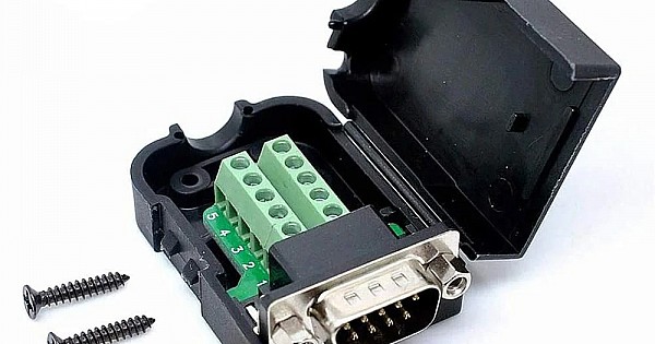 DB9 Screw Terminals To Male RS232 With Shell