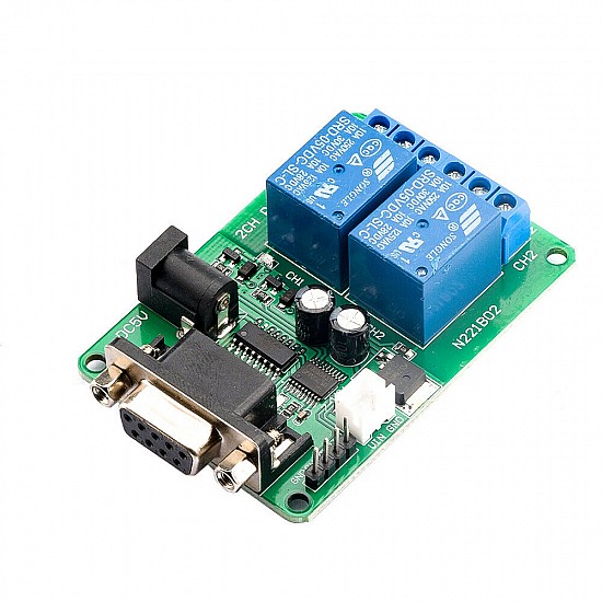 DC 12V 2 Channel Serial Port RS232 Relay Module Board