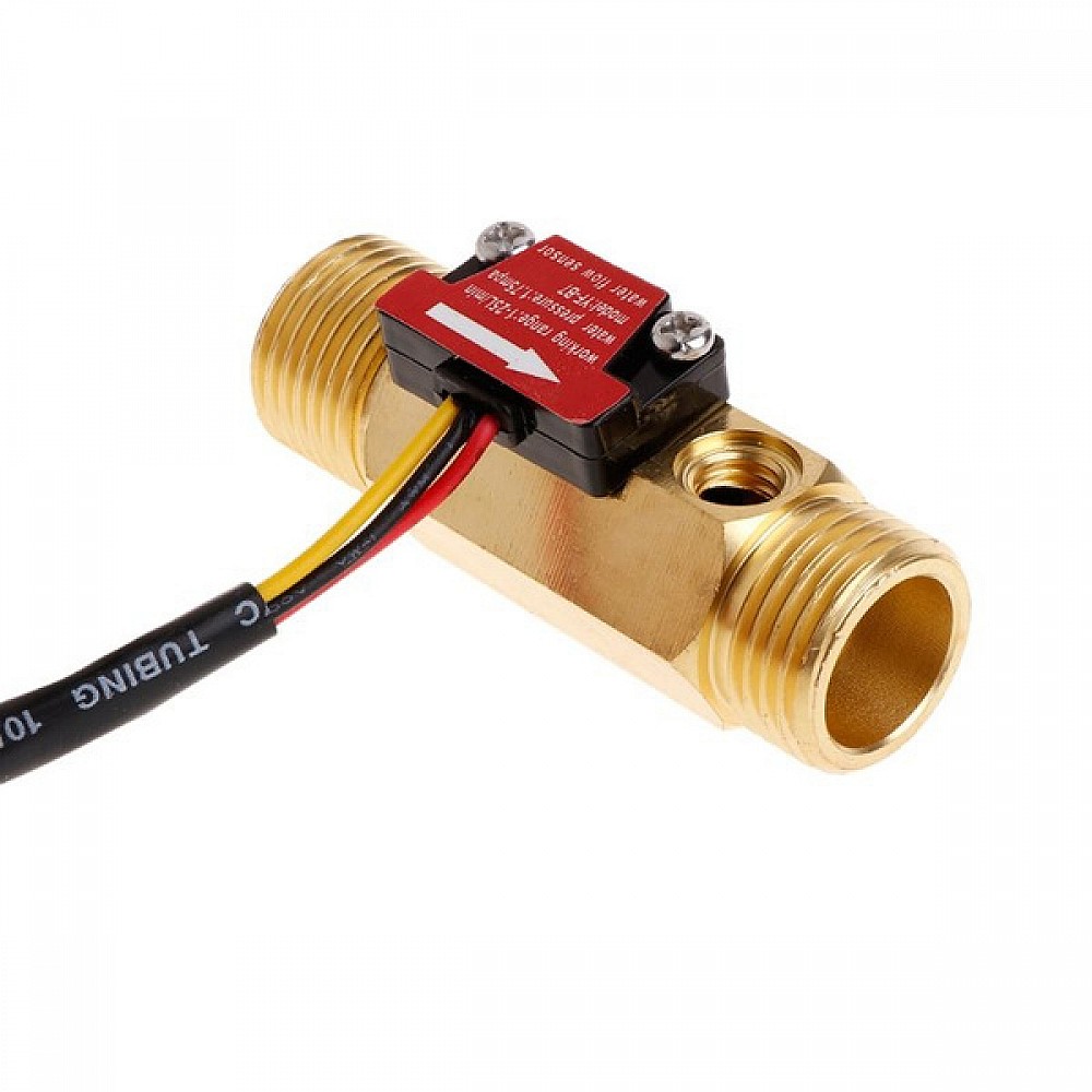 Digital LCD Display Water Flow Sensor Meter Temperature Time Record with G1/2 Flow Sensor